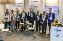 Palestinian delegation hosted at the FedHATTA stand in the Philoxenia Exhibition